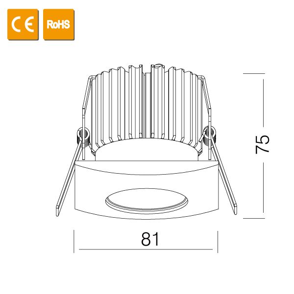 10W Energy Saving Led Square Recessed Downlight