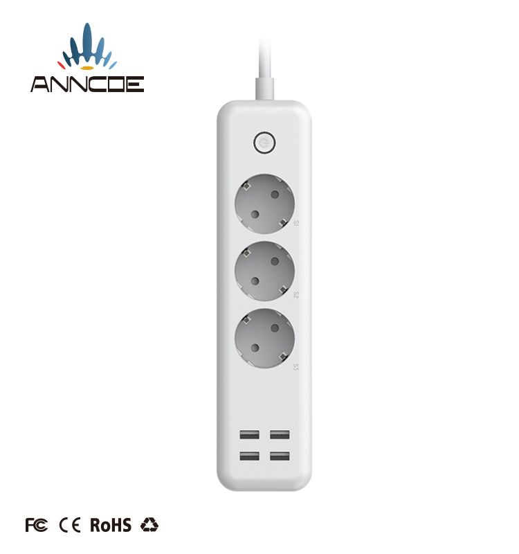 Wifi smart alexa power outlet extender power strip with usb ports support google voice