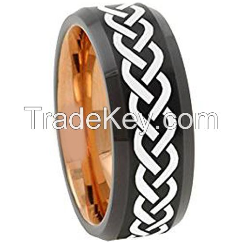 Tungsten Carbide Two Tone Celtic Ring - 4664 