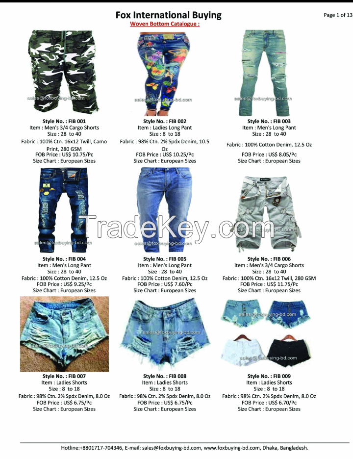 Woven Bottoms Catalogue with Price.