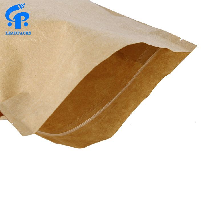 Custom Zip Lock Rectangle Food Kraft Paper Bag