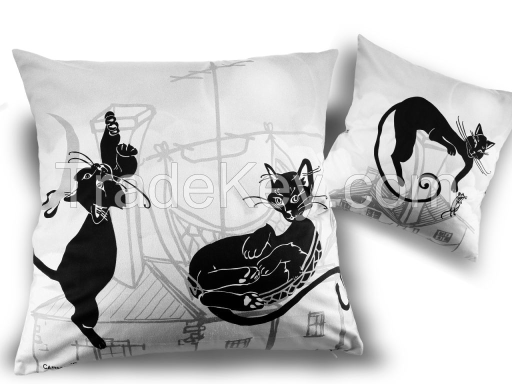 Pillow With Filling/Zipper-Cats