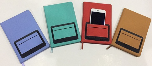 High quality office writing  notebook with card slot and pocket