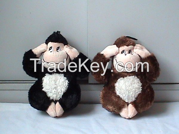 8" Brown Plush Gorilla W/Squeaker Dog Toy (SWPT001)