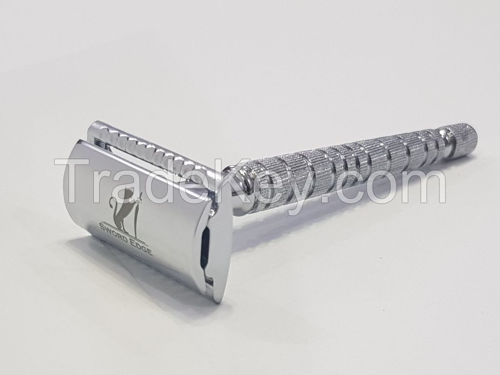 Sword Edge Heavy Duty Double Edge Safety Razor 105 Grams Pewter Head