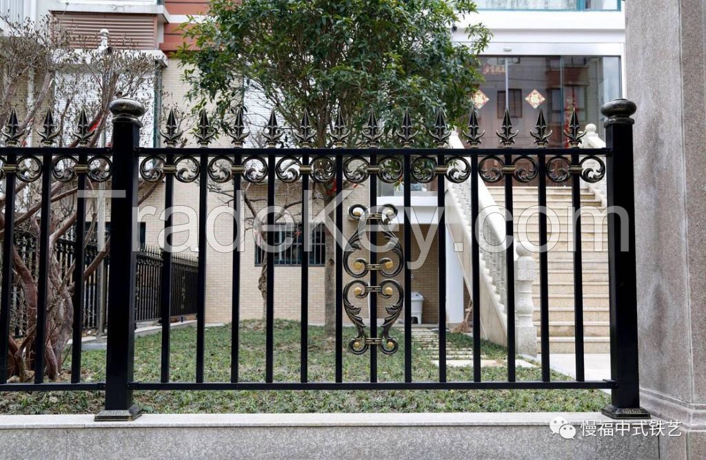 China Ornamental Wrought Iron Fences with powder coated