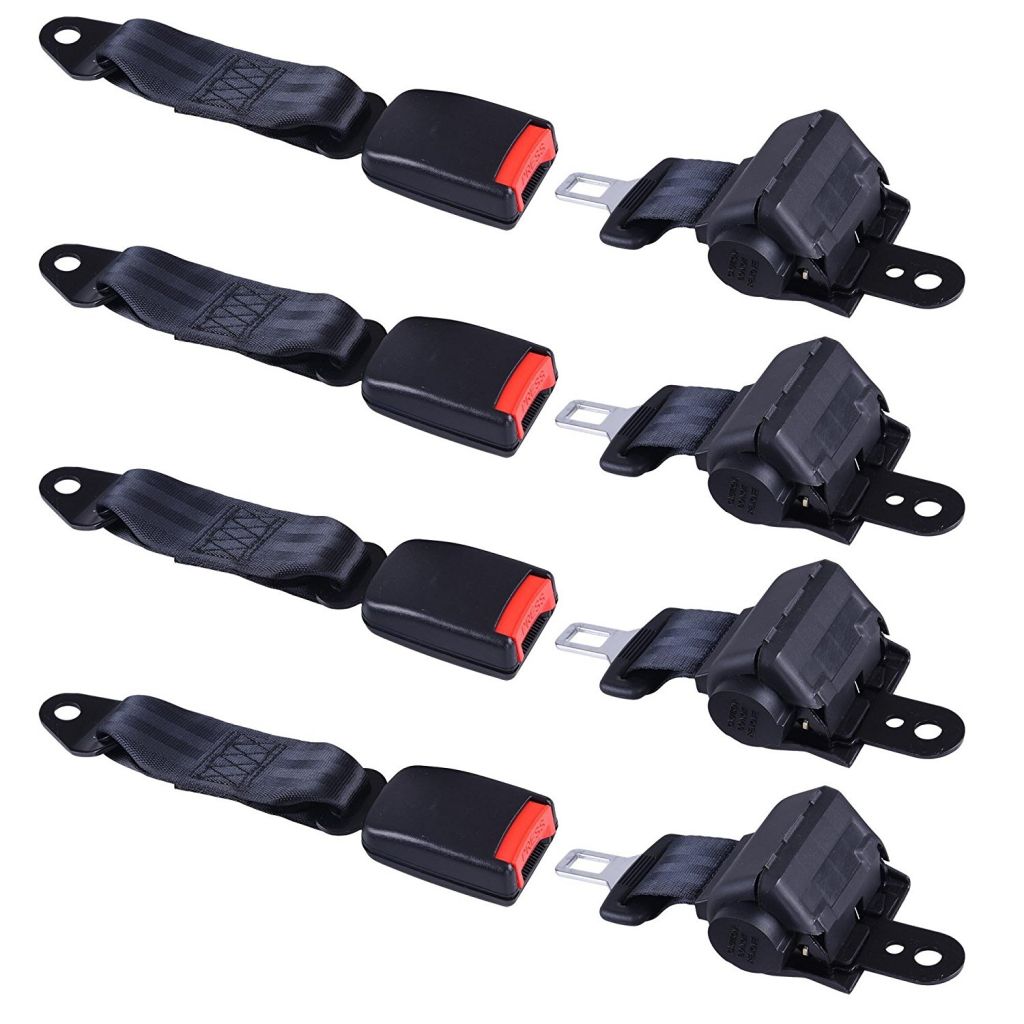 Easy Installing retractable seat belts and bars combo for Club Car, Yam, EZGO Golf Cart