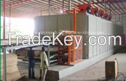 Wood veneer roller conveyor dryer machine