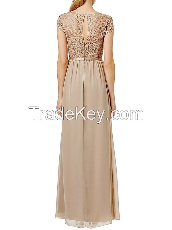 ssyiz cap sleeves long chiffon bridesmaid dresses