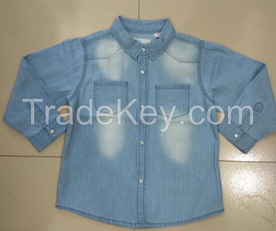 Boys denim long sleeve shirt