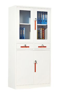 Glass door steel metal file storage cabinet with Drawer