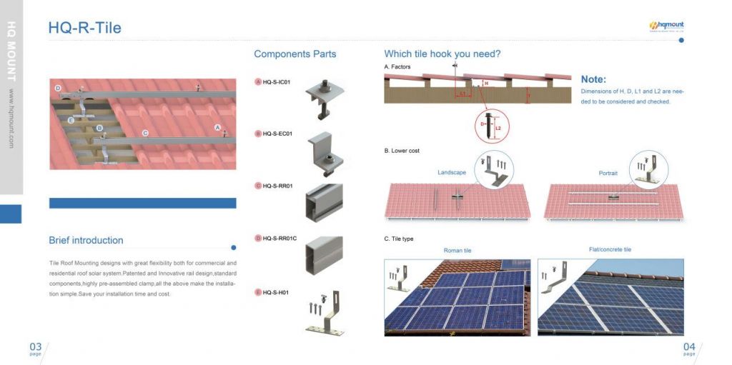 PV Solar Mounting Bracket System Support for Pitched Roof Mounting Bracket