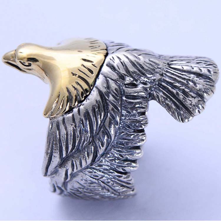 Mens Fashion Jewelry Sterling Silver Eagle Sculpture Skyhawk Ring (XH042519W)