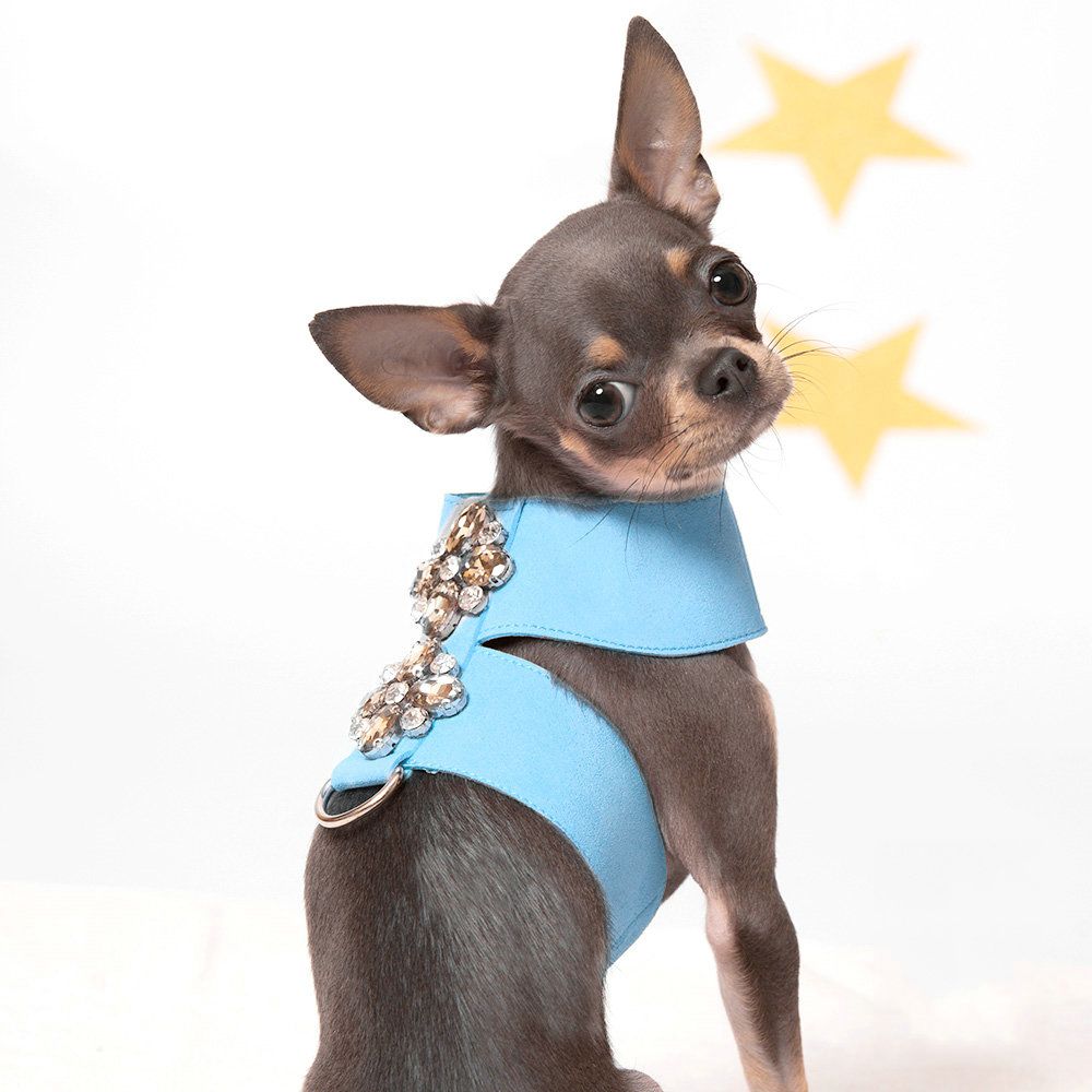 Diamond Flower Bling Rhinestone Pet Dog Harness With Lead Set