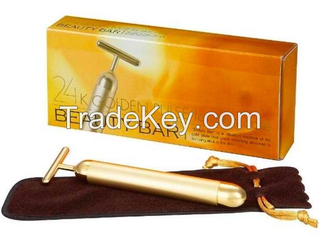 Beauty Bar 24k Golden Pulse Skin Care Gold Facial Roller Massage Japan