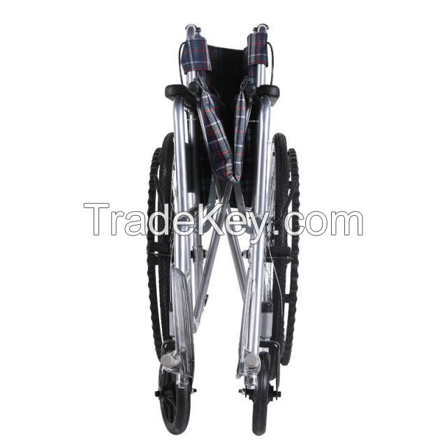 A01Cheapest  Steel Folding wheelchair hospital manual wheelchair for disabled