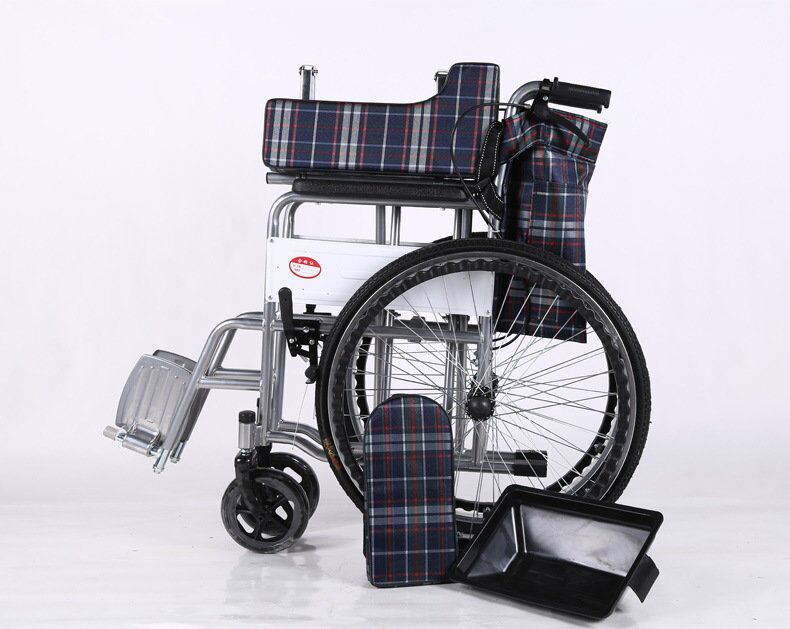 Hot selling portable manual wheelchair folding commode wheelchair for disabled