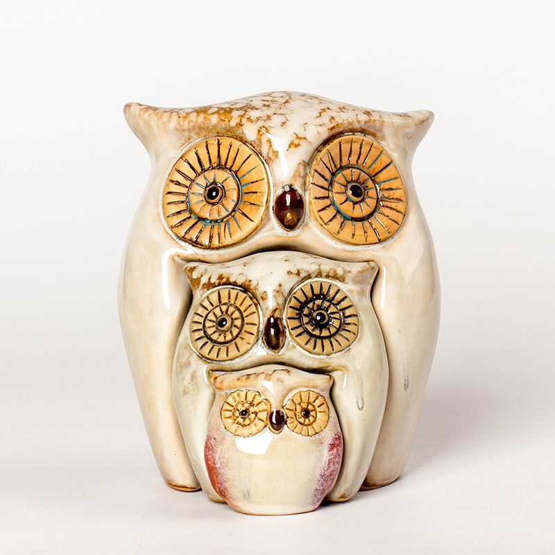 china ceramic home decorative Cartoon Chickabiddy ceramic owls candle holder
