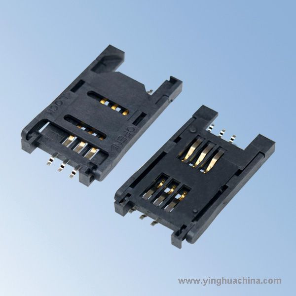 SIM Card Connector - SIM Card Holder SMT Type 6P - With Post / Without Post - No.0768-6P-1(2)