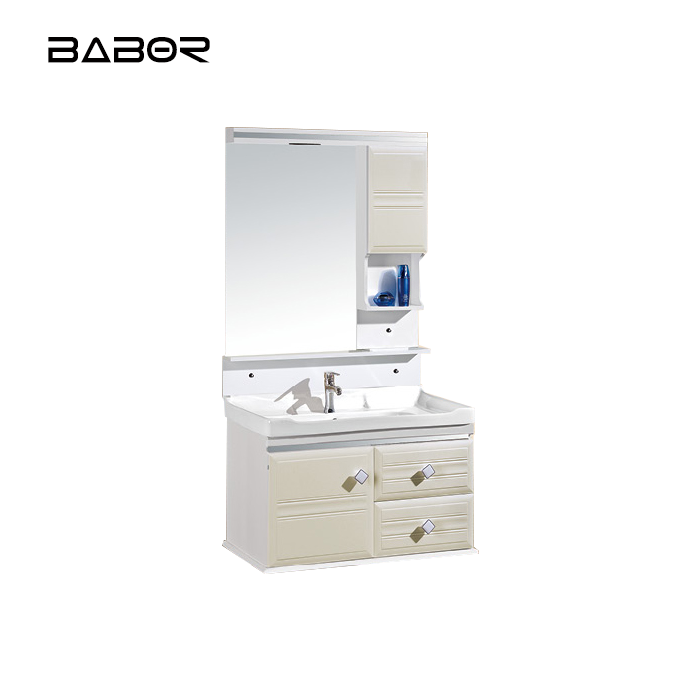 Babor wall mounted white pvc bathroom vanity cabinet