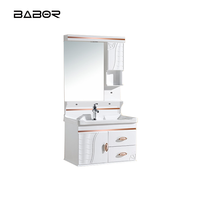 Babor wall mounted white pvc bathroom vanity cabinet