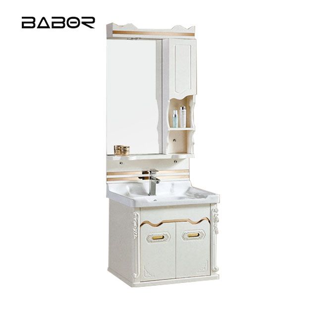 Babor wall mounted white pvc bathroom vanity cabinet