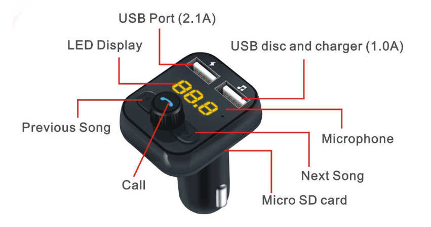 12V Car radio adapter Bluetooth FM Transmitter