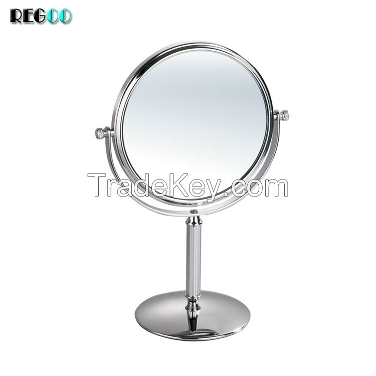 Retail store metal rose 3x custom table makeup mirror