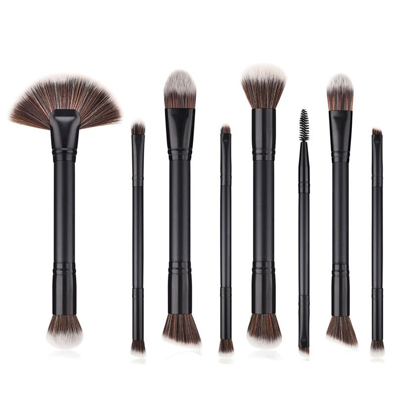 Makeup brushes 8PCS Black Wooden Cosmetic Makeup Brush Foundation Powder Eyeshadow Cosmetic Brushes