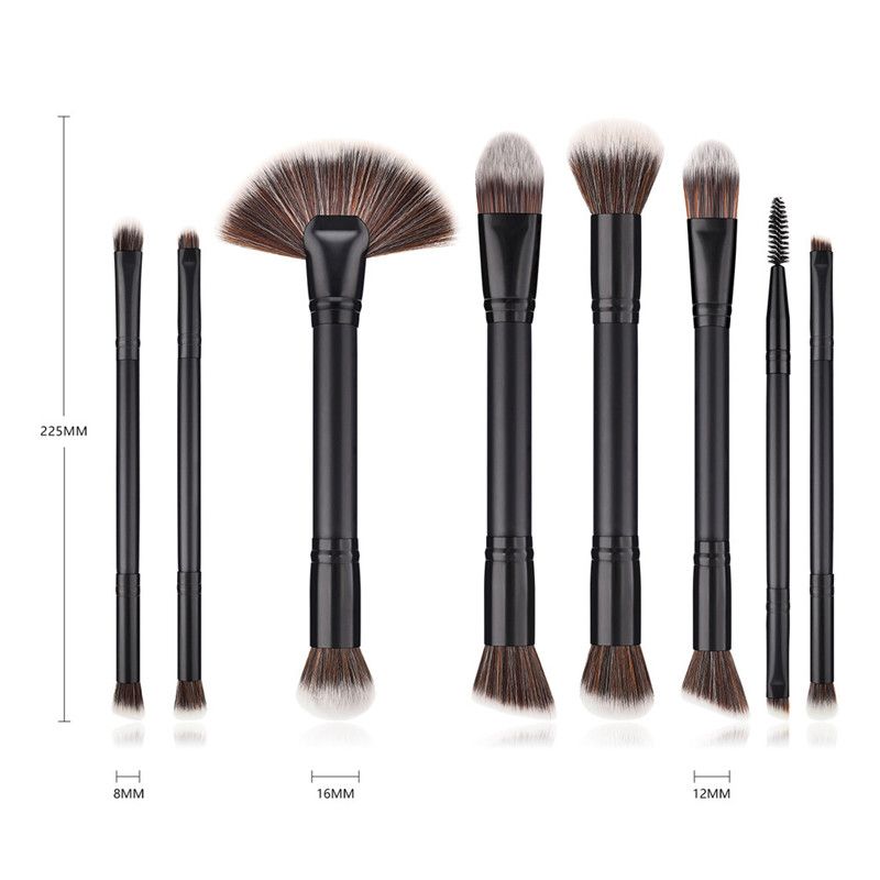 Makeup brushes 8PCS Black Wooden Cosmetic Makeup Brush Foundation Powder Eyeshadow Cosmetic Brushes