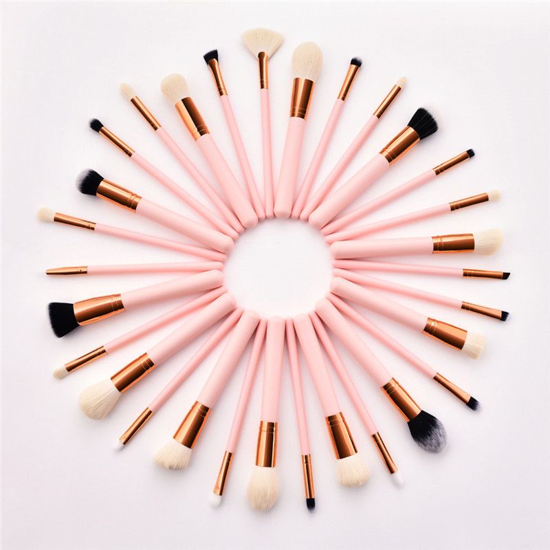 Makeup Brushes 30PCS Pink Wooden Cosmetic Makeup Brush Foundation  Eyeshadow Powder Cosmetic Brushes