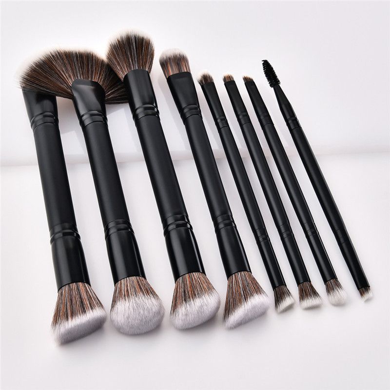 Makeup brushes 8PCS Black Wooden Cosmetic Makeup Brush Foundation Powder Eyeshadow Cosmetic Brushes