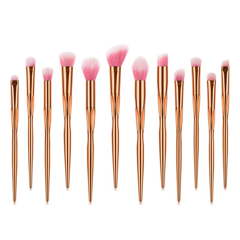 Drop Shipping Makeup Brushes 12pcs Heart Type - Rose Gold Set Powder Foundation Cosmetic Blush Eyeshadow Brushes