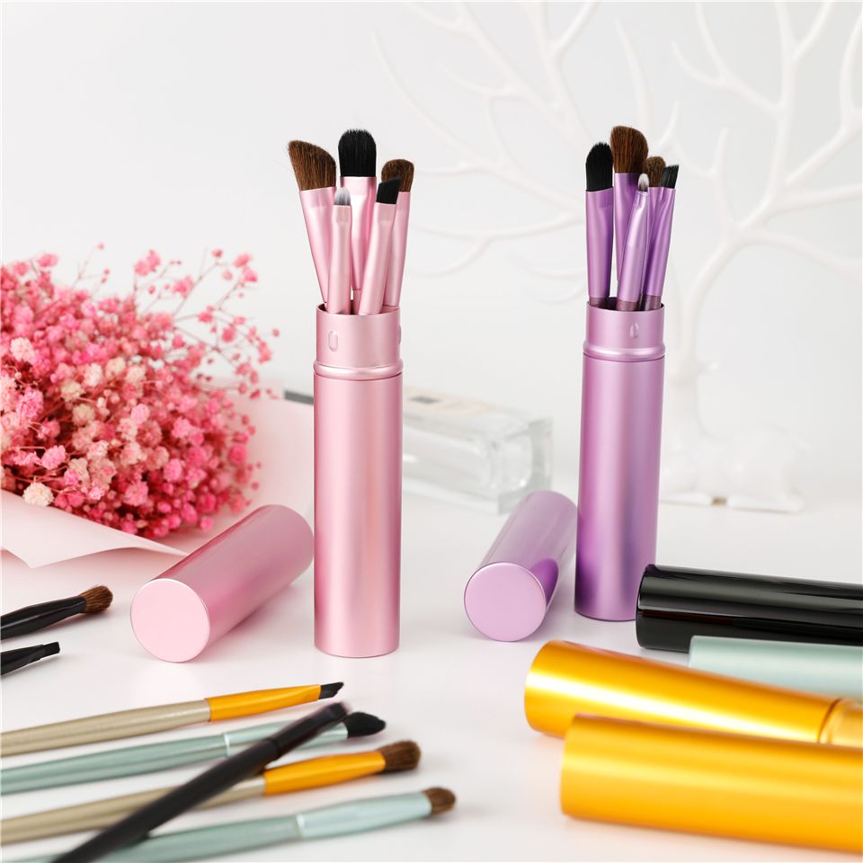 5pcs Travel Portable Mini Eye Makeup Brushes Set Reals Eyeshadow Eyeliner Eyebrow Brush Lip Make Up Brushes kit Professional