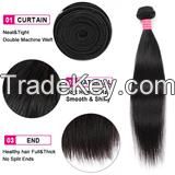 Meetu Brazilian Virgin Straight Human Hair 3 Bundles 8a Unprocessed