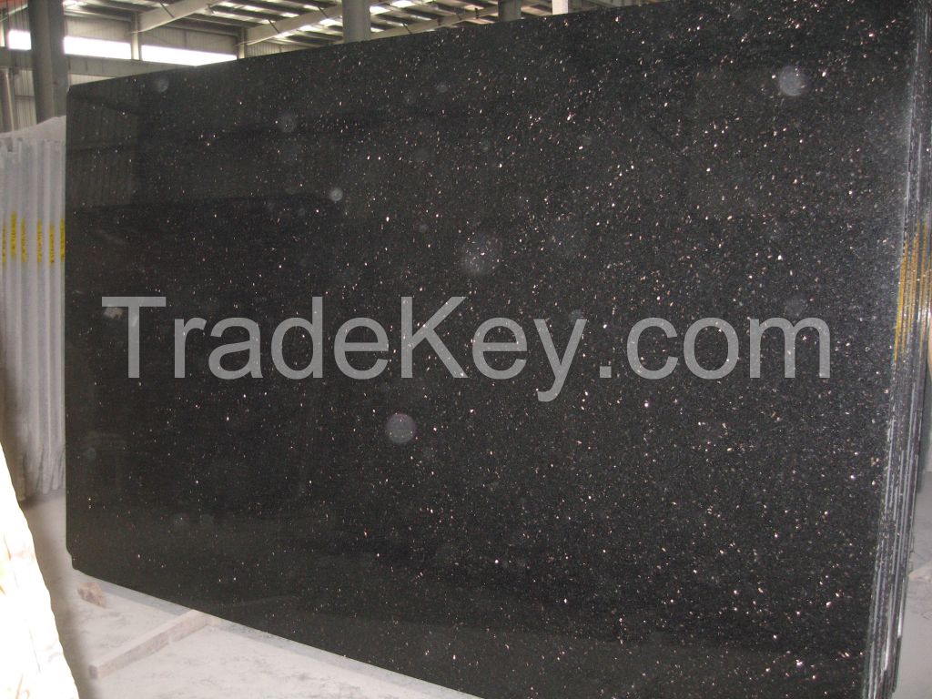 Black Galaxy black granite slab granite tile