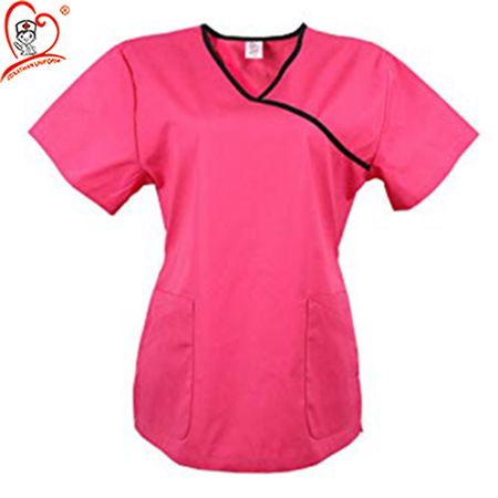 Women's Tunic Mock Wrap Hospital Medical Workwear Scrub Top