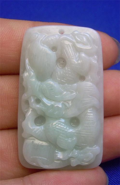 Burmese Jadeite Jade A+ Dragon&Phoenix Pendant Necklace