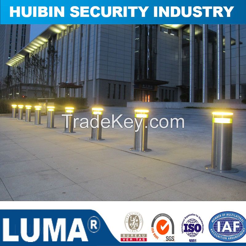 Traffic Barrier Automatic Rising Stainless Steel Bollard with Solar Light