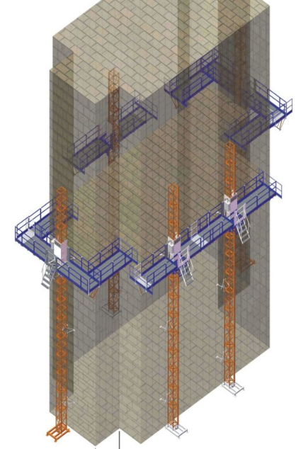 Flexible And Stable Construction Mast Climbing Working Platform