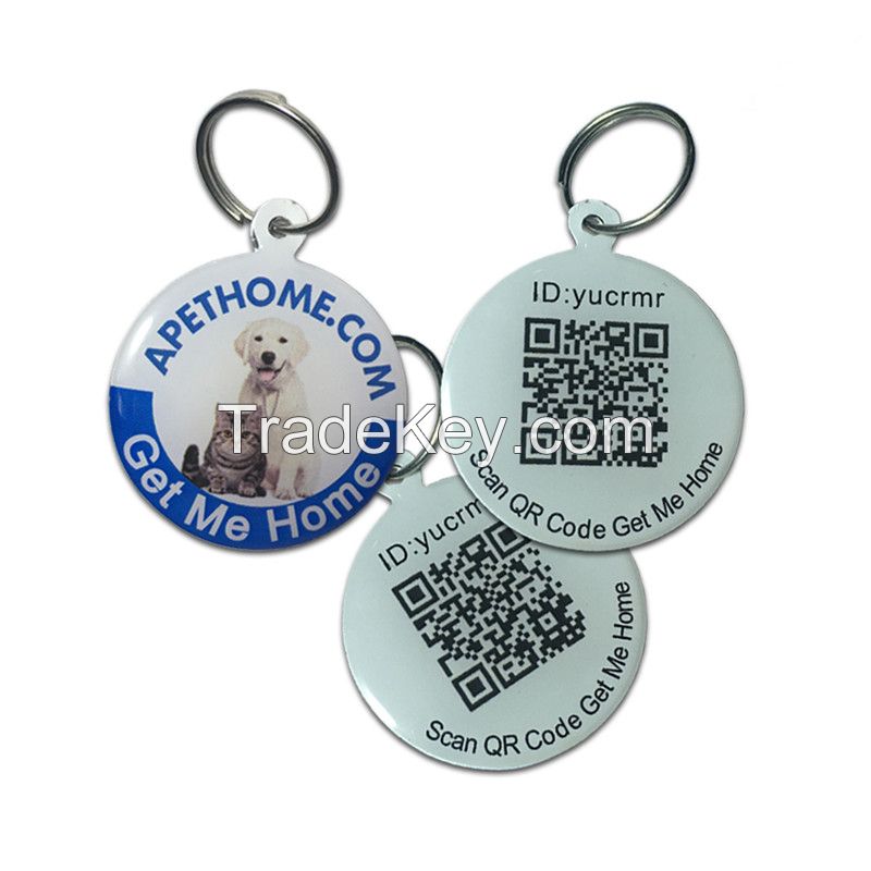 Personalized Dog Tags and Cat Tags Stainless Steel Smart Pet ID Tag QR Code Scanned GPS Location