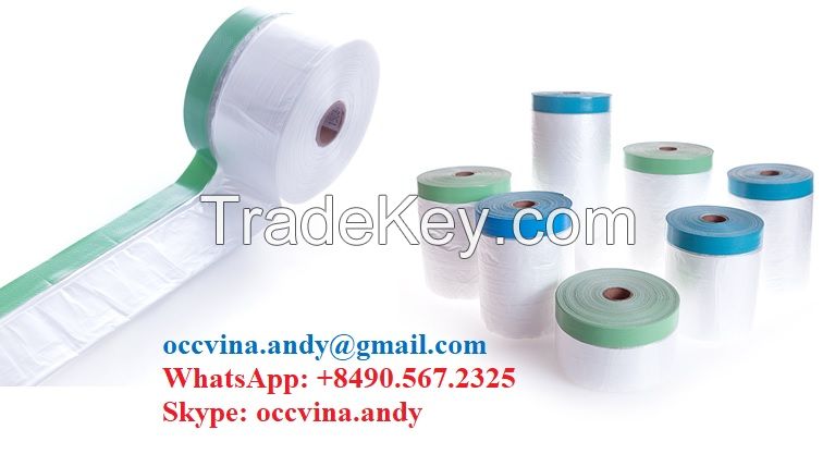 Outdoor Used Blue Paper Taped Masking Film