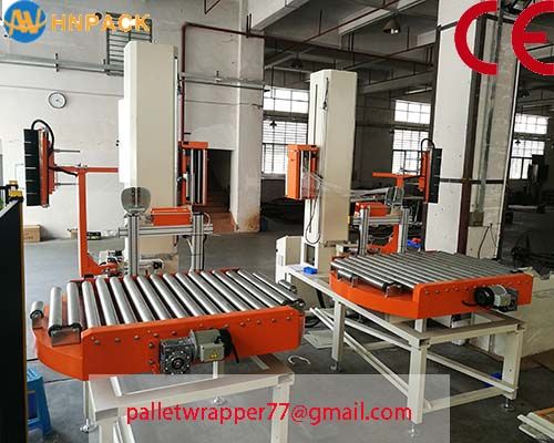 In-line Fully Automatic Power Stretch Pallet Wrapper/Turntable Wooden Pallet Stretch Wrap Wrapping Machine With Stretch Film