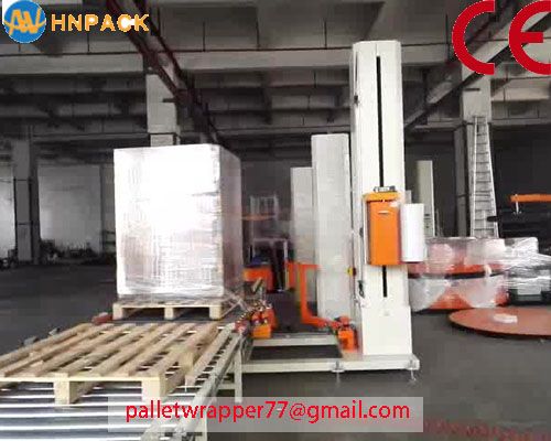 In-line Fully Automatic Power Stretch Pallet Wrapper/Turntable Wooden Pallet Stretch Wrap Wrapping Machine With Stretch Film