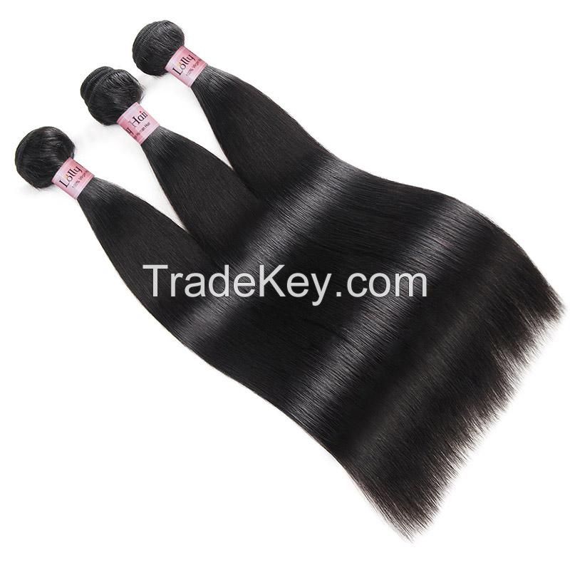 Lolly 9A Brazilian Human Hair Bundles Straight Virgin Human Hair Extensions 3Bundles