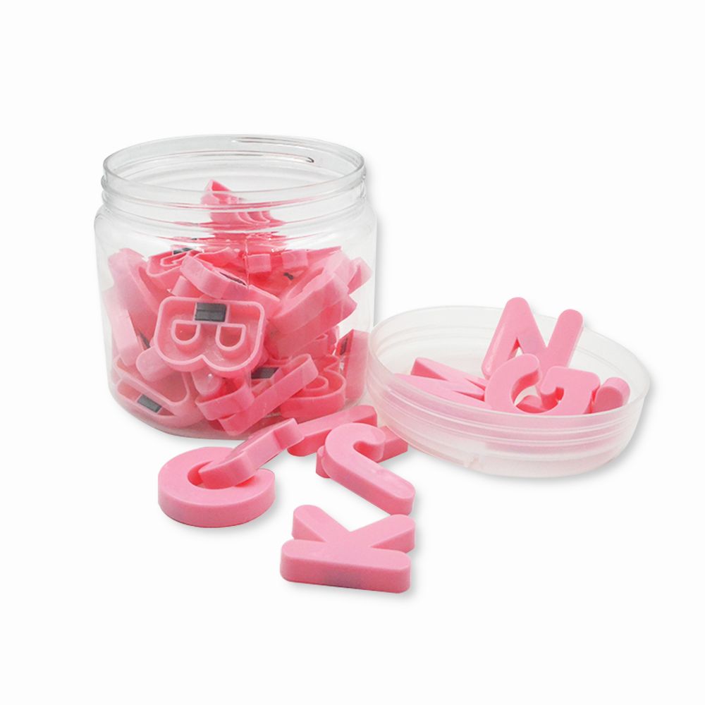 Pink Magnetic Capital Letters Plastic ABC Magnets For Pre-school Learning 