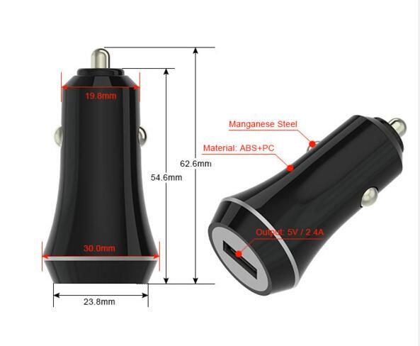 2.4 Amp Car Charger Single USB Port for Cell Phone