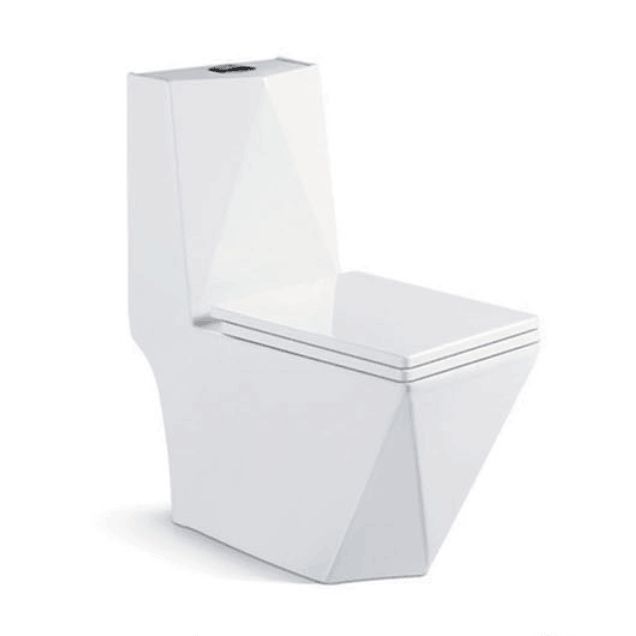 White ceramic wash down one-piece toilet
