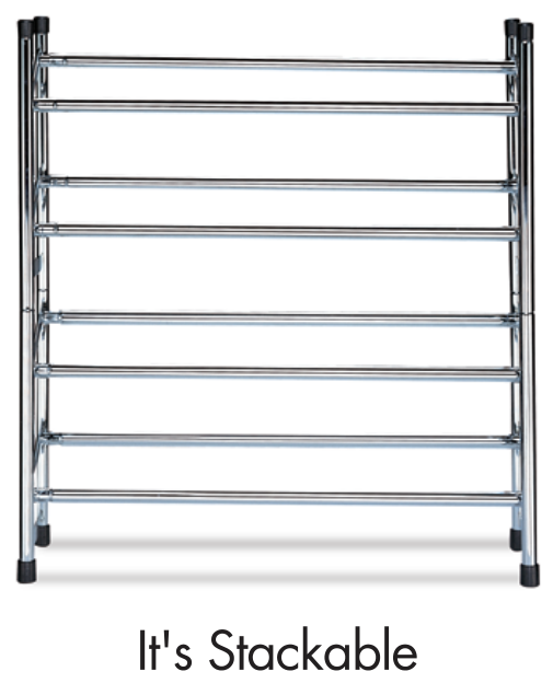 2 Tier Stackable Metal Tubular Shoe Rack