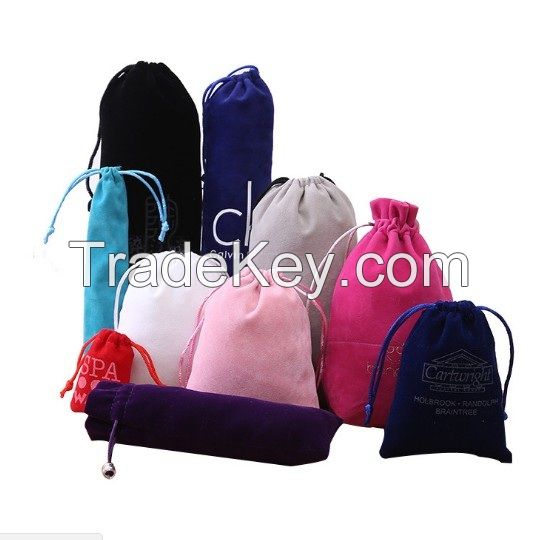 Printing Velvet Drawstring Pouch Bag